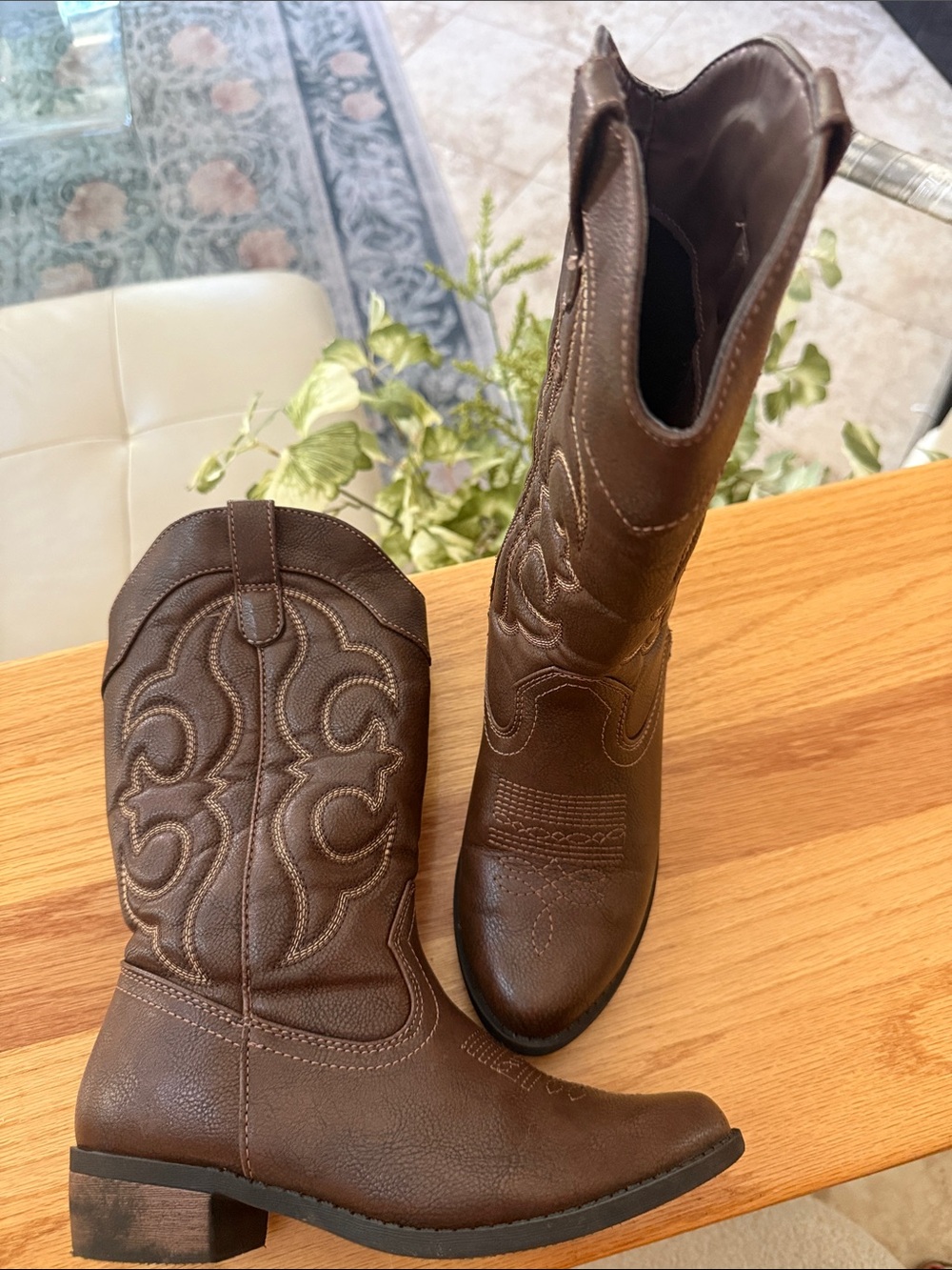 Cat & Jack Brown Kids Western Cowboy Boots